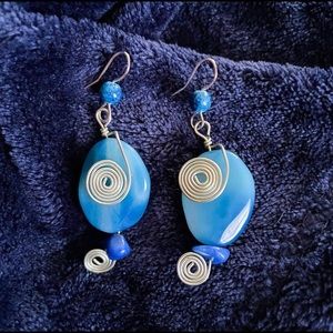handmade blue earrings